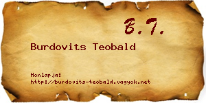 Burdovits Teobald névjegykártya